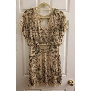 Adian Mattox Cocktail Nude Dress - Beaded